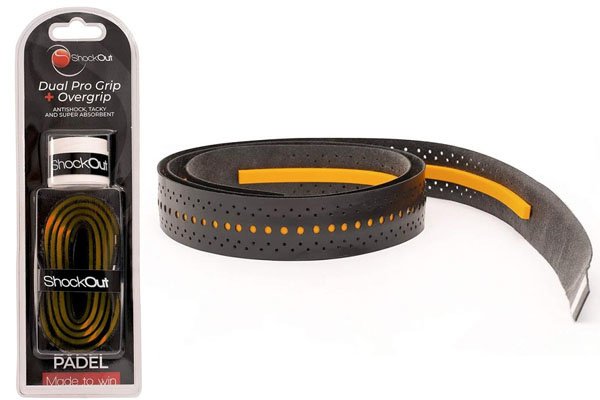 ShockOut Dual Pro Grip + Overgrip Zwart/Oranje